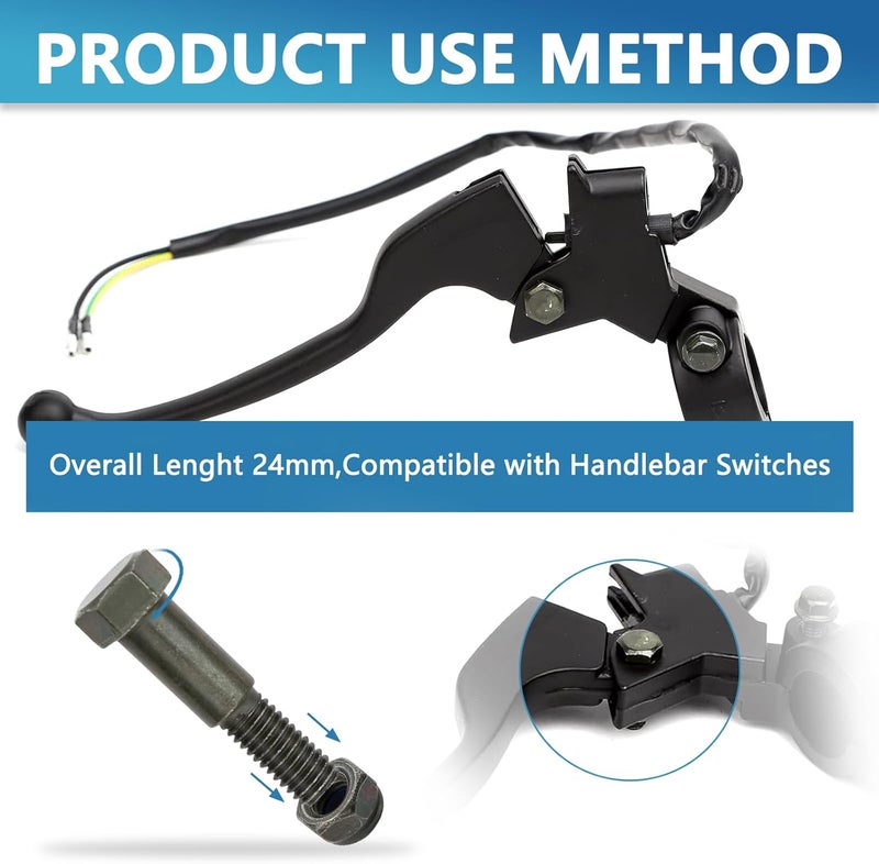Minho Motorcycle Handlebar Lever Pivot Bolt in Low Carbon Steel Material,M8 Hex Head,M5 Threading,Overall Lenght 24mm,for Handlebar Brake Lever,Pack of 5 - Image 4